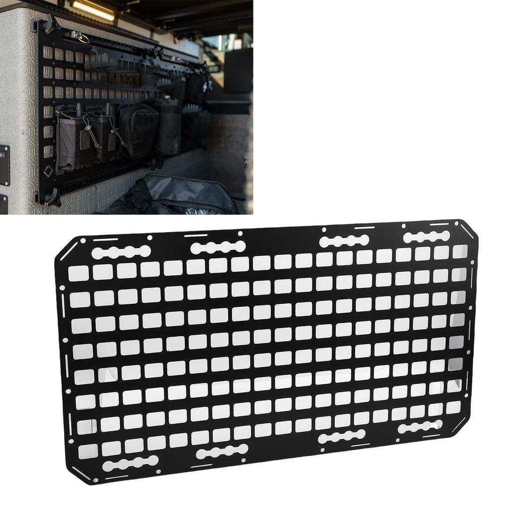 Алюминиевая панель Molle для кузова грузовика 17x30x0,08 дюйма Боковая система-стойка с панелью Molle для кузова грузовика для седанов, внедорожников, пикапов, грузовиков, автодомов, прицепов