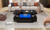 Modern High-Gloss Coffee Table with LED Lighting and 2 Drawers – Stylish 90x55x41 cm Side Table with Storage, Load Capacity up to 30 kg