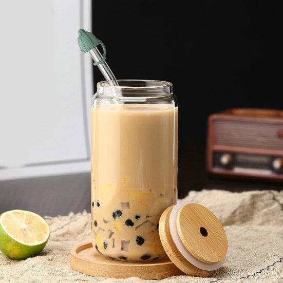 4Pcs Straw Cover Cute Hat Silicone Straw Toppers Dustproof Splashproof Straw Lid Water Bottle Accessory