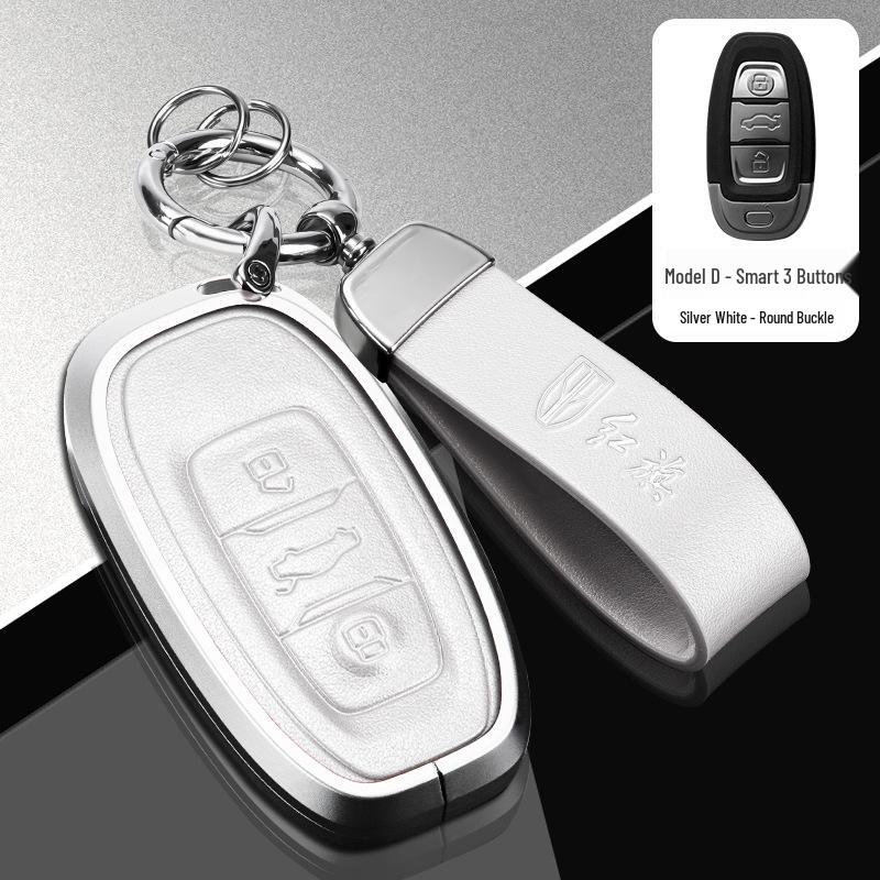 Key Case for Hongqi Models: H5, HS5, EQM5, H7, HS7, H9, H6, HS3 - 2023/24 Premium Car Bag Buckle Shell.