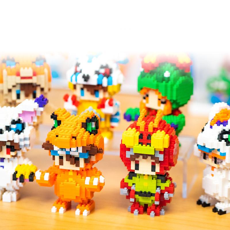 Digital Monster Agumon Gabumon Mini Building Blocks Piyomon Greymon DIY Micro Brick Tentomon Gomamon Figures Toys For Kids Gift