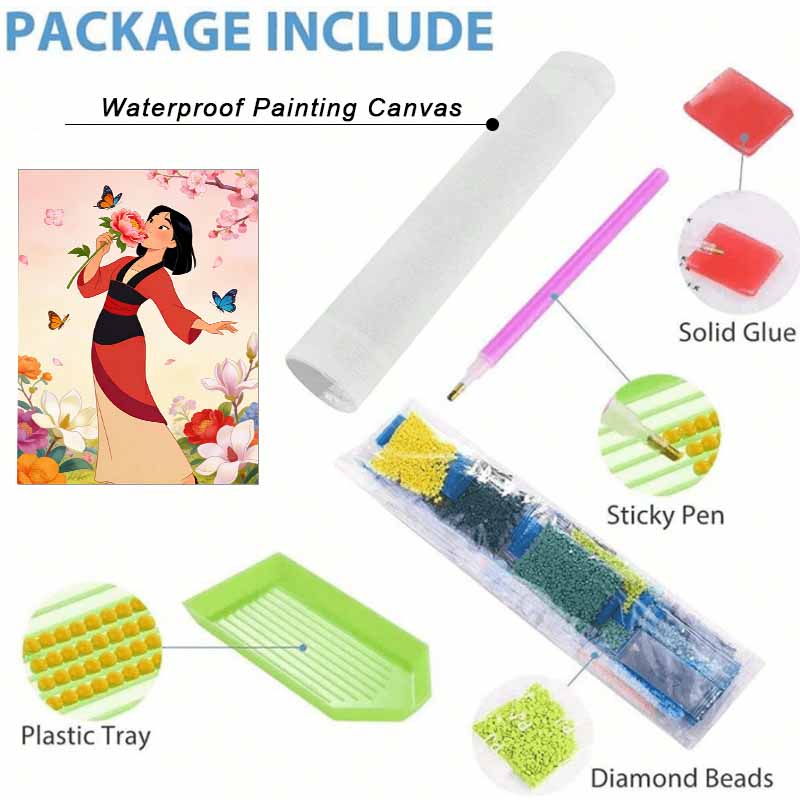 Disney Mulan Flower Butterfly Diamond Paint Painting Art Kit Handmade DIY5D Home Decor Gift