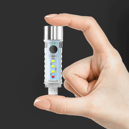 Мини-фонарик для улицы, 6 режимов, регулируемый, высокий уровень яркости, супер яркий, перезаряжаемый через USB, магнитный, портативный, для кемпинга, пешего туризма, карманный фонарик