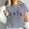 Ограниченная серия 1976 года Женская мода Женская футболка Футболки Повседневные футболки с коротким рукавом Винтажная футболка с графикой 'Est 1976' Одежда
