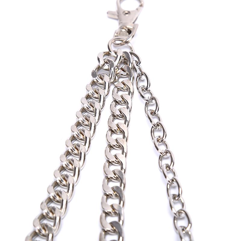 3-слойные мужские брюки из нержавеющей стали, кошелек, пояс, кольцо, цепочка, брелок в стиле панк