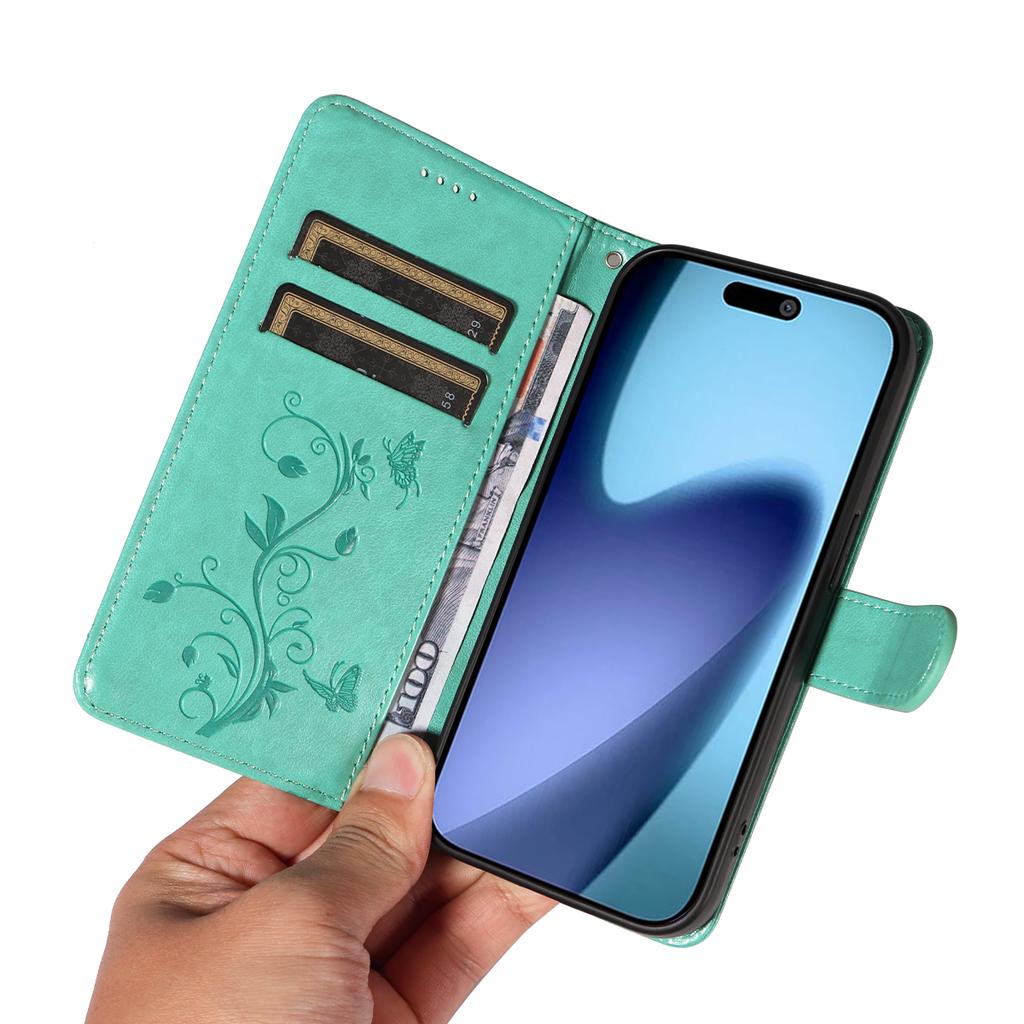 Чехлы из ПУ кожи для iPhone 17 Air с цветочным узором, кошельком-подставкой, чехол для телефона со шнурком