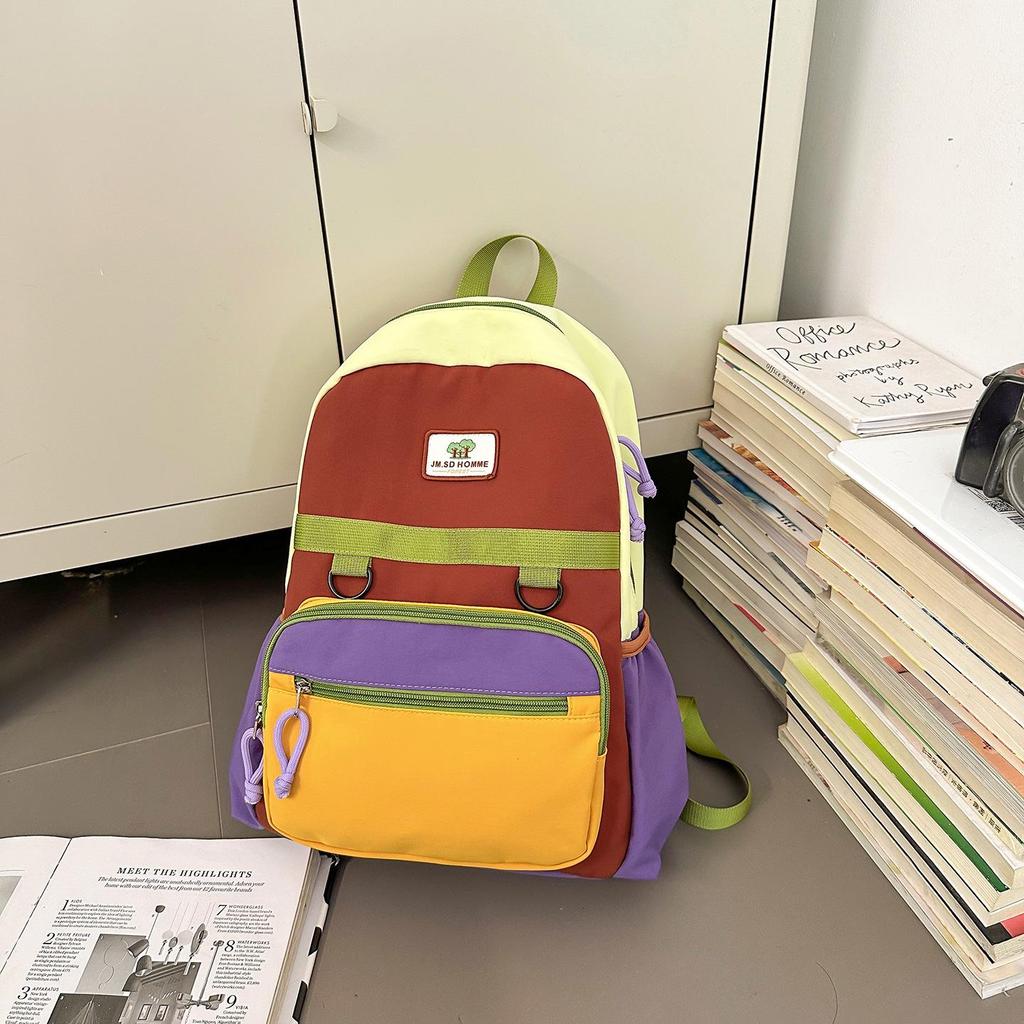 Модный детский рюкзак в стиле колор-блок - Милый и прочный для младших школьников и школьниц