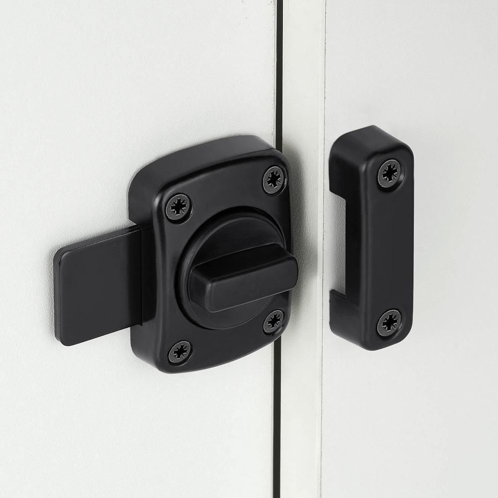 Black Door Lock Latch Rotate Bolt Gate Latches Portable Thickening Latch  Worker