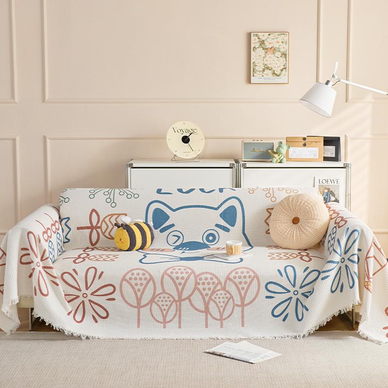 Полотенце для дивана с милым кроликом, полотенце для чехла на диван, ленивый чехол для дивана, защита от царапин от кошек, все включено, универсальная подушка для дивана на все сезоны