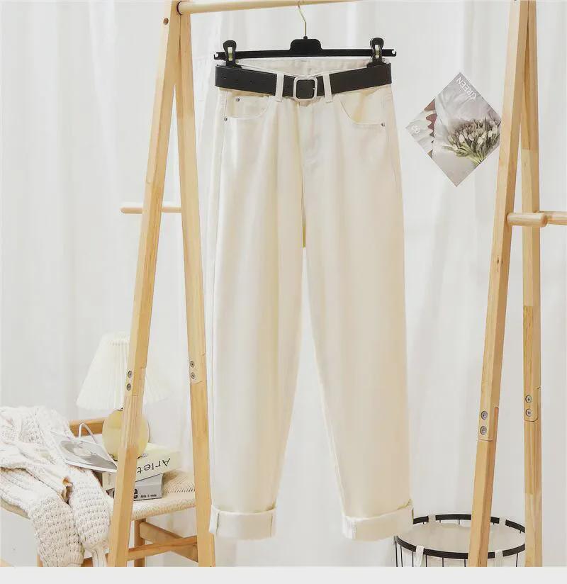 Женские теплые джинсы-карроты из бархата с высокой талией — свободные, универсальные и модные брюки прямого покроя