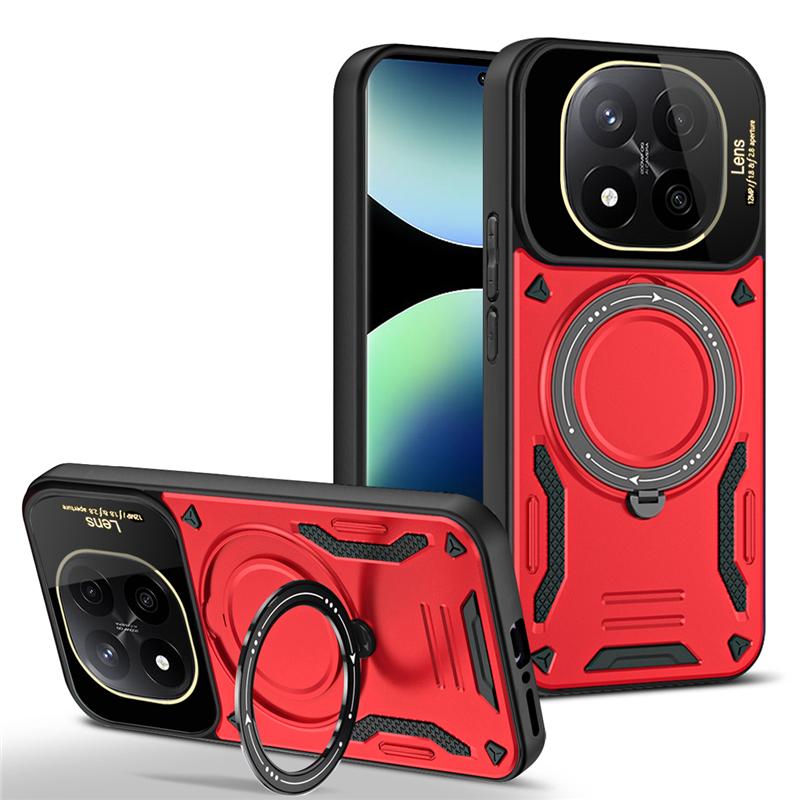 Чехол для Xiaomi Redmi Note 14 Pro 5G Magsafe Armor Magnetic Ring Case для Redmi Note 14 Pro 5G Wireless Charge Cover