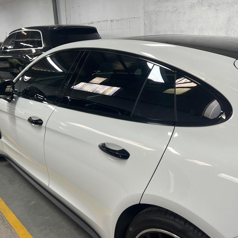 For Porsche Panamera 971 2017- hatchback Window Chrome Remote Dimming Racks ABC Glossy Black Stickers