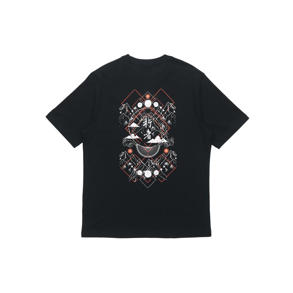 Li Ning Sports Fashion Series Casual Round Neck Short Sleeve T-Shirt Men Tops Standard-Black AHSP603-2