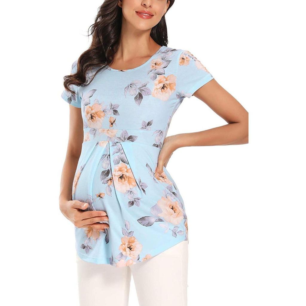 Женская модная блузка для беременных с коротким рукавом, красивая и элегантная футболка