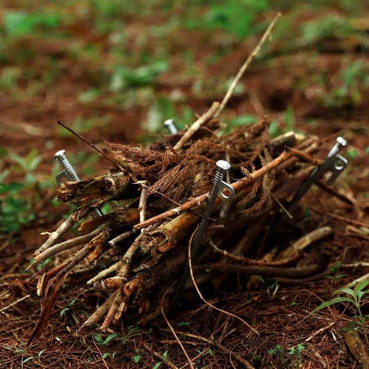 Outdoor Thick and Long Camping Pegs Steel Ground Pegs for Canopy Tent Camping Beach Camping Pegs 30cm