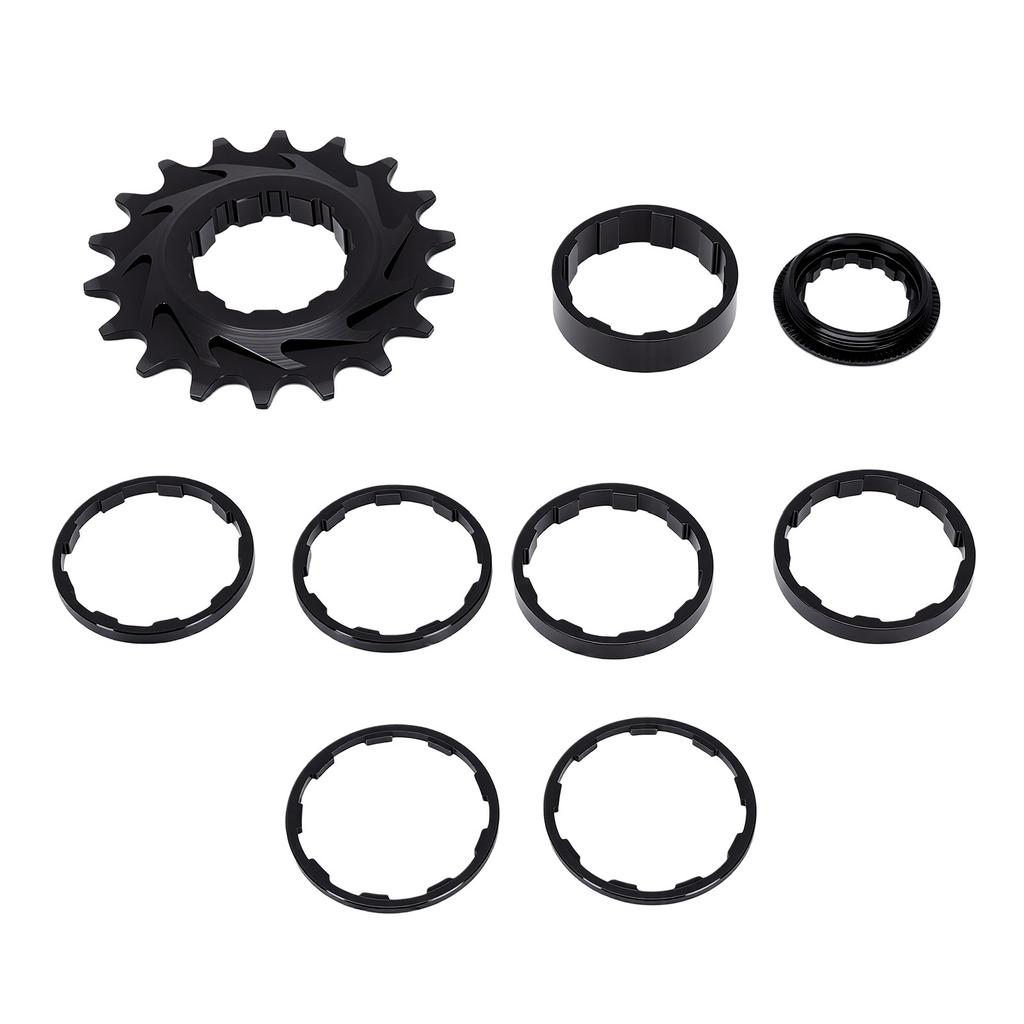 Комплект для переоборудования на одну скорость Замена для Shimano HG Freehub Алюминиевый сплав Звезда 18T с стопорным кольцом 2 мм 3,5 мм 5 мм 10 мм