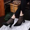 2024 Trendy Boots for Women Summer New Korean Edition Spring and Autumn Mid Heel Mesh Breathable Fashion Sandals for Women