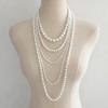 Elegant Luxury Multi Layer Faux Pearl Necklace Layered Fashion Light Luxury Temperament Enhancing Sweater Chain Necklace