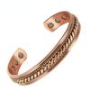 Браслеты из чистой меди, магнитные витые регулируемые браслеты с широкими открытыми манжетами шириной 12 мм, браслеты с высокой магнитной энергией, ювелирные изделия для мужчин с изменяемым размером