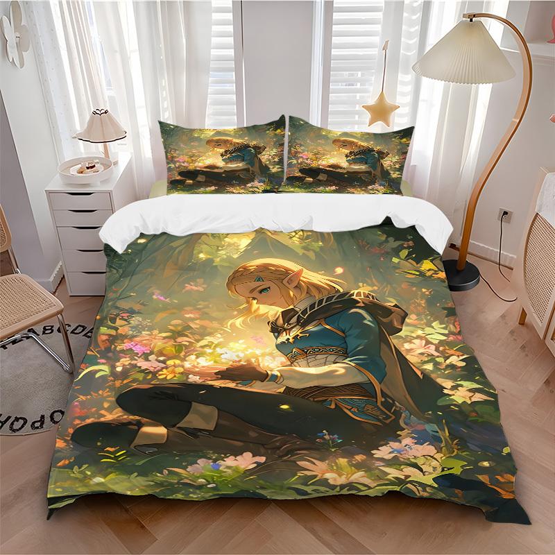 3pcs Legend of Zelda Cover Set, 1 Cover + 2 Pillowcases (No Insert), Bedding for All Seasons, Bedding,Bedroom Decor yy250922081