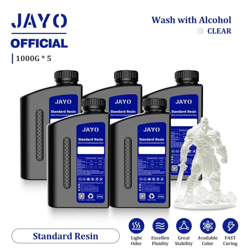 JAYO Стандартный/Подобный ABS/Высокопрочный/Подобный ПА Смола 5 кг 395-405 нм УФ-отверждаемая Фотополимерная Быстрая Смола для LCD/DLP/SLA 3D-принтера