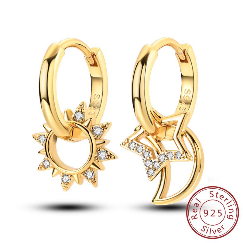 S Медные серьги-кольца Сверкающая звезда луна U Серьги в форме сердца бабочки для женщин для вечеринки свадьбы ювелирные изделия