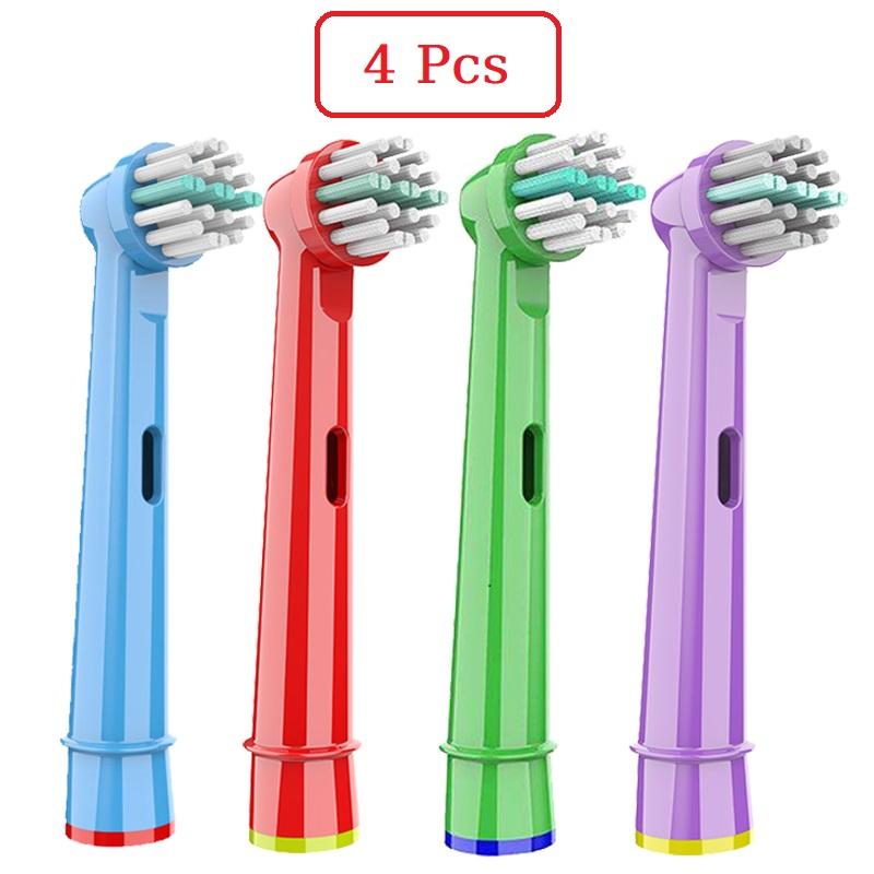 4 Pcs/Pack Kids Replacement Brush Heads For Oral B Children Electric Toothbrush Head Extra-Soft Bristles Brush Refill EB-10A