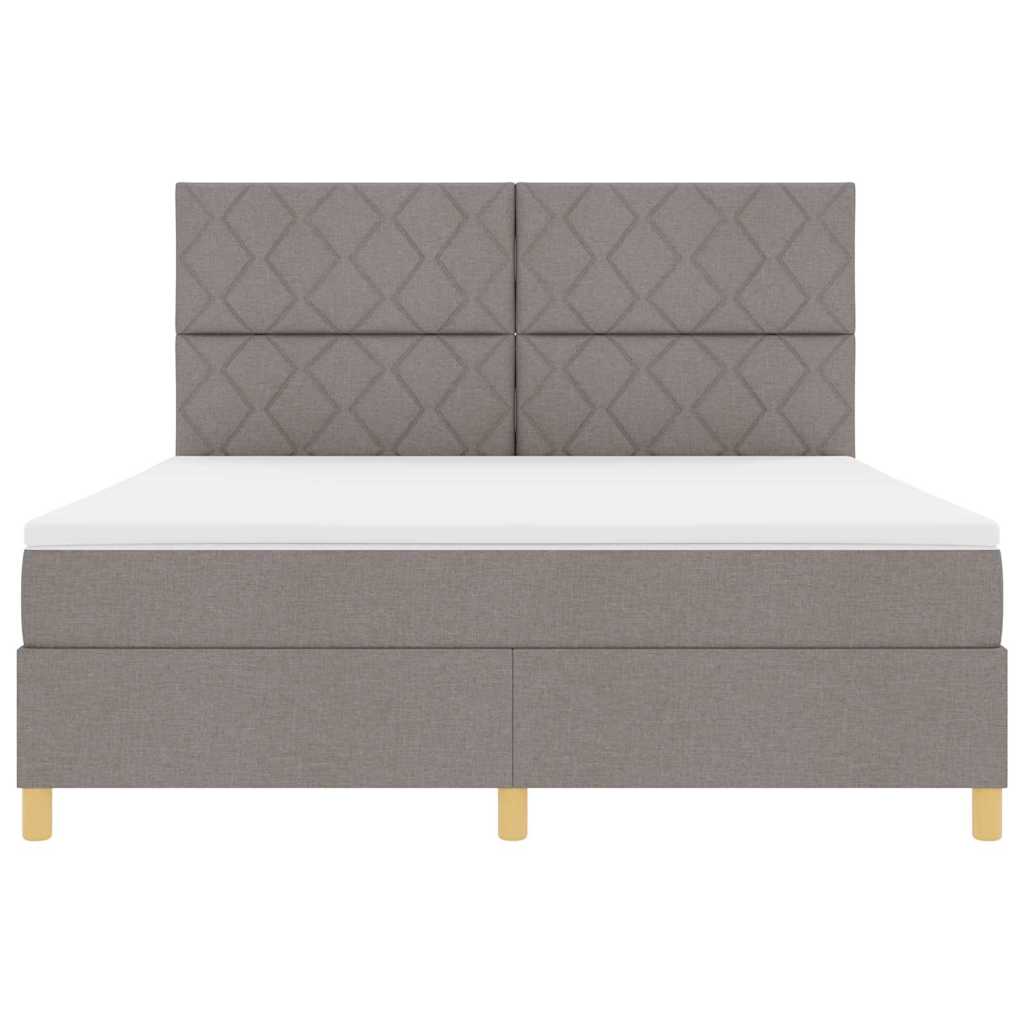 Box Spring Bed with Headboard Taupe 180 x 200 cm Fabric