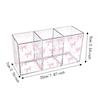 Transparent Makeup Brush Holder 3 Grids Stationery Storage Box Pen Display Case  for Living Room