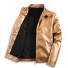 Leather Jacket Men's Pu Leather Jacket Autumn and Winter Trend Stand-up Collar Locomotive Clothing Tooling Jacket Jacket