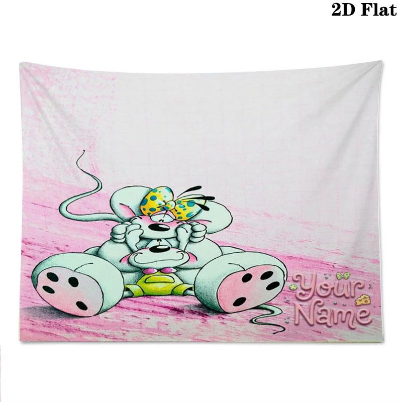 Diddl Custom Name Wall Tapestry Aesthetic Wall Hanging Printed Fabric Blanket Decorative Tapestries for Bedroom Living Room Home Decor