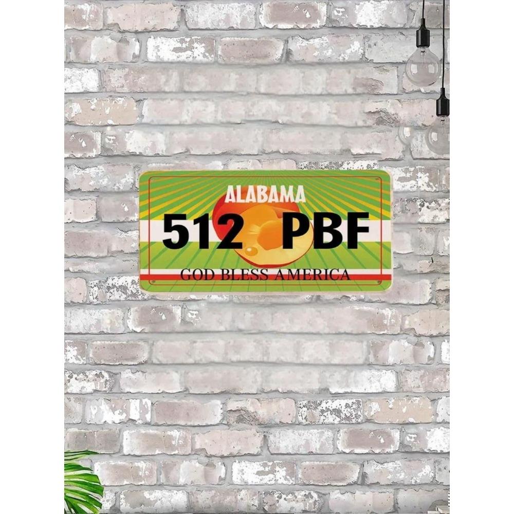 U.S. License Plate, U.S. Car License Plate, Metal, 15x30 Cm.