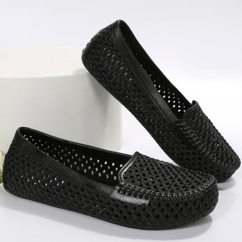 Женские сабо, прозрачные сандалии, домашняя нескользящая летняя обувь с дырочками, женские тапочки на плоской подошве, пластиковые женские садовые туфли из ЭВА для девочек