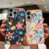 Чехол Phoen с текстурой кожи и красочным цветочным узором для iPhone 16, 15, Pro, 14, Plus, 13, 12, 11, Pro Max, Xs, Xr, 8, 7 Plus, противоударный, мягкий, из ТПУ, тонкий чехол