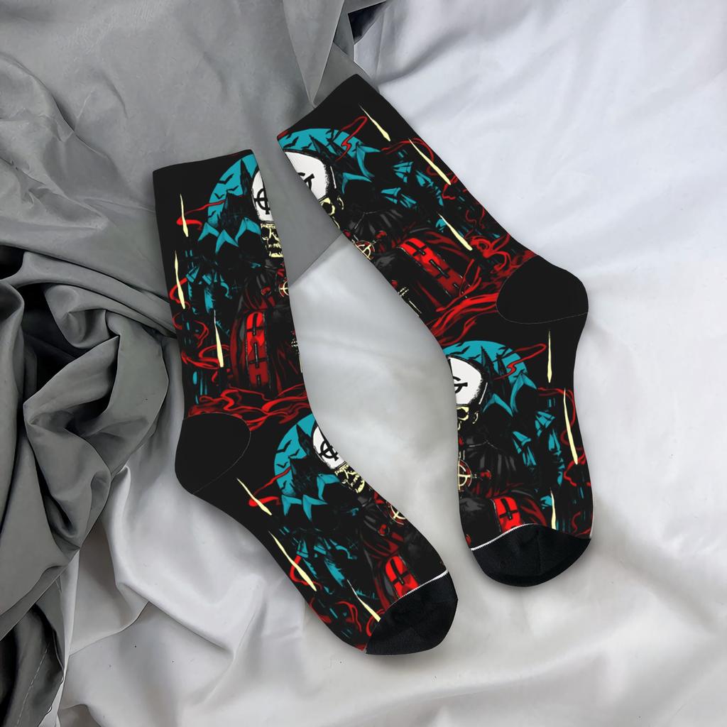 Ghost Band Cartoon Stockings Men's Socks High Quality Fashion Socks Autumn Outdoor Sports Non Slip Pattern Socks Gift