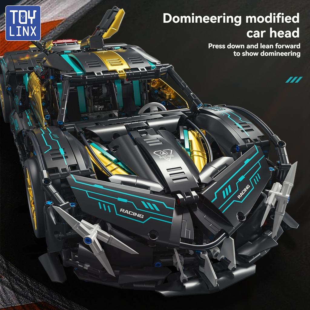 TOYLINX 1:10 2113pcs Sports Car Model Building Blocks Children's Educational Mechanical Assembly Ornaments Children's Toys Gift