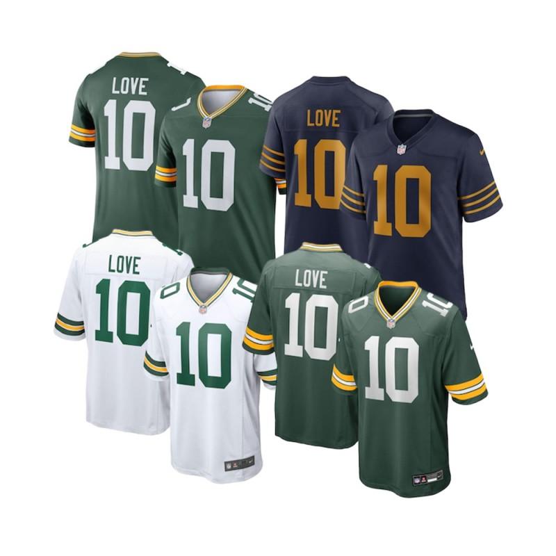 Customizable NFL-Style Football Jersey Men Women Embroidered Number 10 Breathable Synthetic Blend All-Season Sportswear
