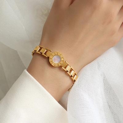 Модный панк-римские цифры, ремешок для часов, браслет-цепочка для женщин, высокое качество, круглый браслет из нержавеющей стали, подарок