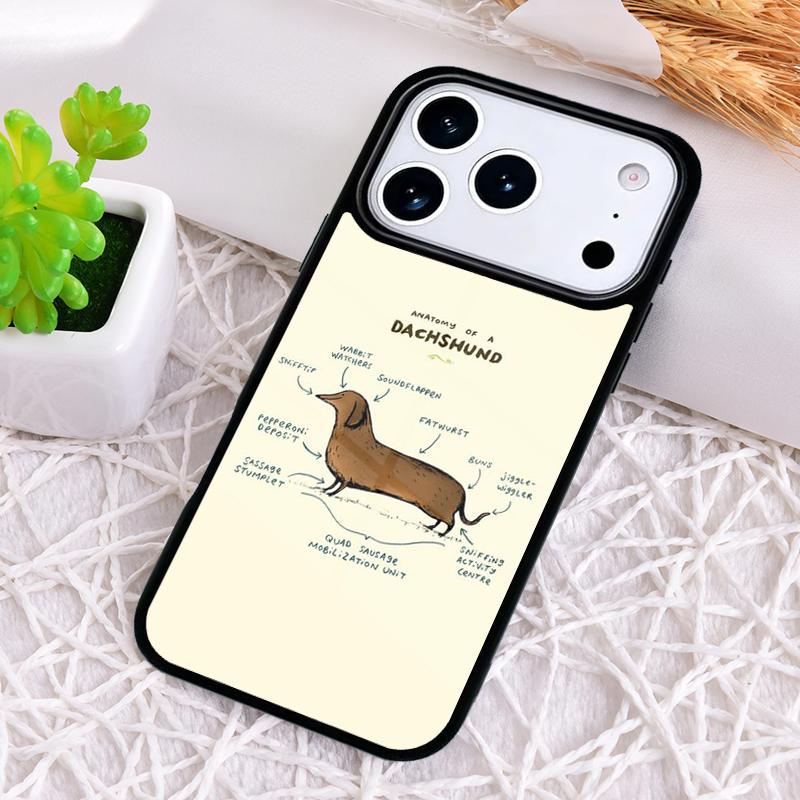 Чехол для телефона с принтом «Анатомия таксы» для iPhone 17 Air 16 15 11 12 14 13 Pro Max Ударопрочный чехол