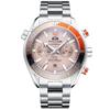 Paulareis Automatic Self Wind Mechanical Stainless Steel Strap Orange Blue Black Dial Bezel Classic Men Watch OM05