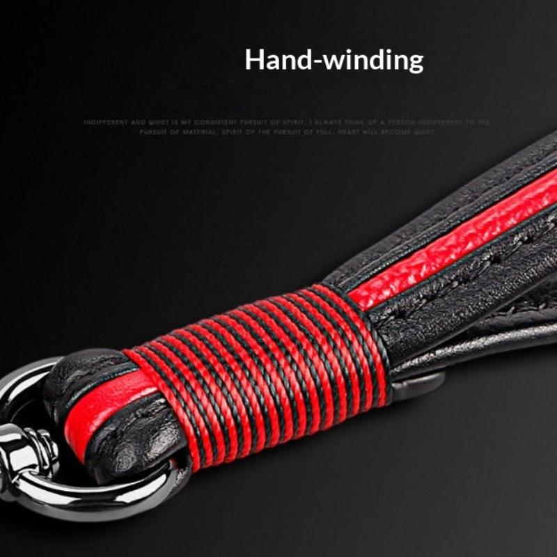Luxury Car Key Ring Pendant High Quality Leather Zinc Alloy Buckle Durable Keychain for Men Women Car Owners