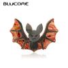 Blucome Vivid Acrylic Black Bat Brooch Handmade Sweater Pendant Leather Fiber Animal Brooch For Women Scarf Accessories Gifts