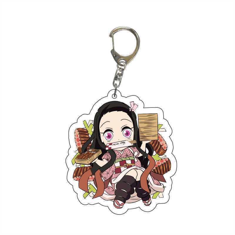Аниме Клинок, рассекающий демонов кукла игрушка Kimetsu No Yaiba Клинок призрака Брелок Акриловый кулон Брелок для ключей автомобиля Поклонники дети Рождественский подарок Украшения