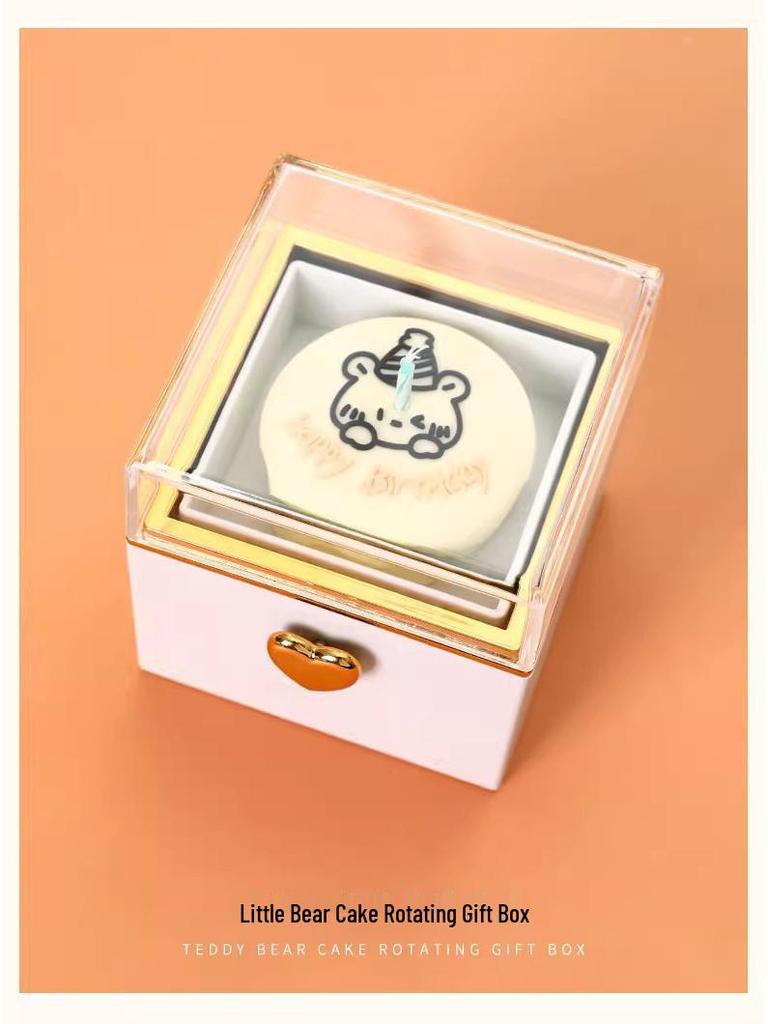 Романтическая вращающаяся шкатулка для кольца в виде маленького медвежонка - Идеальный подарок на день рождения для девушки или жены, Креативный сюрприз и признание
