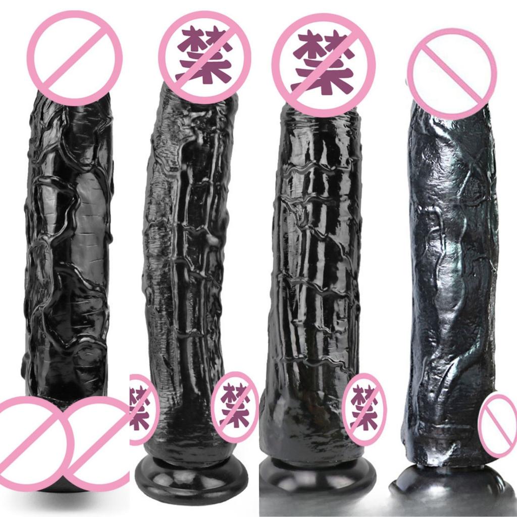 Black Oversized, Thick and Long Simulation Penis Fake Penis Large Penis Anal Plug Female Masturbator Adult Product