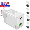 55W GaN PD Fast Charger for Mobile Phones - EU/US/UK Adapter