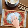 1PC Carpet Pattern Table Decor Craft Fringe Pad Retro Mini Persian Woven Rug Mat Mousepad Office Arabic