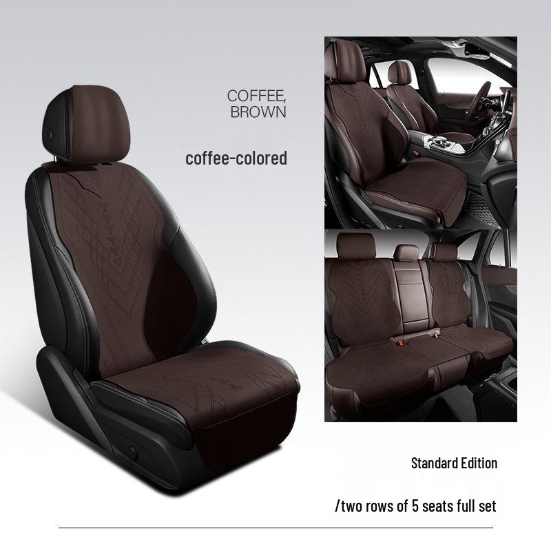 Volkswagen-Compatible Suede Car Seat Cushion, Universal Five-Seater Half-Surround Cover
