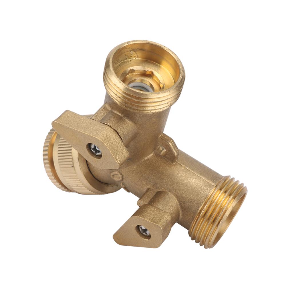 1/2" Female Thread to 3/4" Male Thread Y Shaped Valve Two Way Water Splitter Water Faucet Adapters Plumbing Pipe Fittings