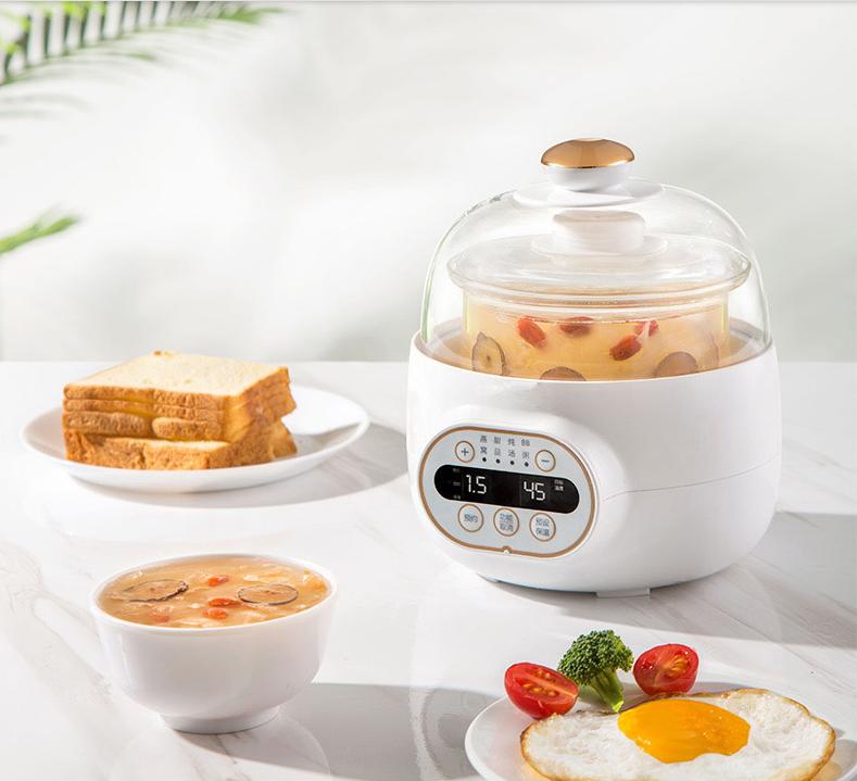 220 В 1 л автоматическая электрическая машина для тушения стеклянная мультиварка для детского питания для дома горшок для приготовления пищи белый/зеленый цвет